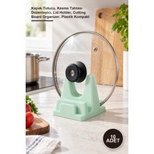 Yenilig 10 Adet Tencere Kapağı ve Kesme Tahtası Tutucu Mutfak Standı – Kapak Tutucu, Kesme Tahtası Düzenleyici, Lid Holder, Cutting Board Organizer, Plastik Kompakt