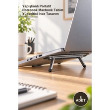 Yenilig 5 Adet Siyah 2 Kademeli Katlanabilir Laptop Standı – Yapışkanlı Portatif Notebook Macbook Tablet Yükseltici Ince Tasarım