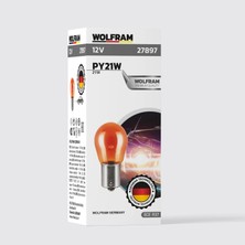 PY21W Ampul 93 Yan Tırnak Sarı 12V 21W (10 Adet) - WOLFRAM 27897