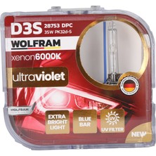 D3S Xenon Ampul 6000K Ultraviolet Mavi Cam 12V 35W - Wolfram 28753DPC