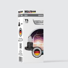 T5 Duylu Gösterge Ampulü Siyah 12V 1,2W (1 Paket 10 Adet) - Wolfram 30112