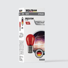PR21/5W Ampul 1016 Çift Duy Kırmızı 12V 21W (10 Adet) - WOLFRAM 27939