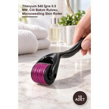 Yenilig 10 Adet Derma Roller – Titanyum 540 Iğne 0.5 Mm, Cilt Bakım Rulosu, Microneedling Skin Roller
