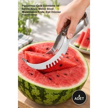 Yenilig 4 Adet Kavun Karpuz Dilimleyici Bıçak – Paslanmaz Çelik Dilimleme ve Servis Aracı, Melon Slicer, Watermelon Knife, Eşit Dilimler