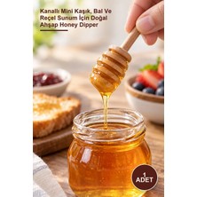Yenilig 1 Adet Ahşap Bal Kaşığı – Kanallı Mini Kaşık, Bal ve Reçel Sunum Için Doğal Ahşap Honey Dipper