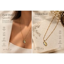 Asna Jewellery Kedi Gözü Su Yeşili Gold Kolye