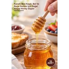 Yenilig 10 Adet Ahşap Bal Kaşığı – Kanallı Mini Kaşık, Bal ve Reçel Sunum Için Doğal Ahşap Honey Dipper