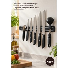 Yenilig 2 Adet Manyetik Bıçak Askısı – Mıknatıslı Duvar Monteli Bıçak Tutucu, Dekoratif Mutfak Organizer, Magnetic Knife Rack