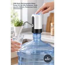 Yenilig 4 Adet Şarjlı Damacana Su Pompası – USB Şarjlı Rechargeable Water Pump, Ev ve Ofis Kullanımı, Gıda Uyumlu Silikon, Paslanmaz Çelik