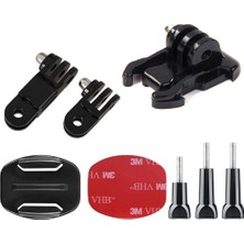 Gplus BS08YVH 8 Parça Flat Zemin Düz Yüzey Vidalı Hızlı Tak 3 Yollu Aksiyon Kamera Uyumlu 3m Yapışkan Motor Kask Bağlantı Seti