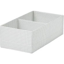 IKEA Stuk Bölmeli Kutu , Beyaz-Siyah, 17X32X10 cm