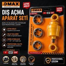 Dmax 1" - 3/4" - 1/2" Boru Diş Açma Aparat Seti Pafta Seti El Tipi Diş Çekme Aparatı 5 Parça