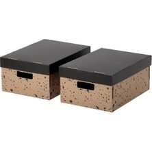 IKEA Svartträda Kutu Seti , Siyah-Natürel, 25X35X16 cm