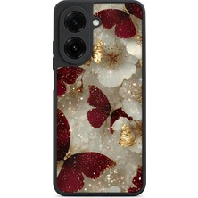 BG AKSESUAR Redmi A5 Uyumlu Bordo Desenli Kamera Korumalı Darbelere Dayanıklı Kılıf
