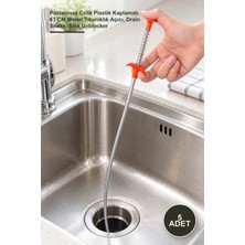 Yenilig 5 Adet Lavabo Açıcı Tel – Paslanmaz Çelik Plastik Kaplamalı 61 cm Model Tıkanıklık Açıcı, Drain Snake, Sink Unblocker