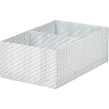IKEA Stuk Bölmeli Kutu , Beyaz-Siyah, 32X51X18 cm