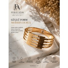 Feray Atak Collection Çelik Geniş Kaburga Kelepçe