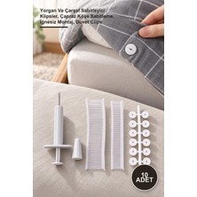 Yenilig 10 Adet Nevresim Sabitleme Seti – Yorgan ve Çarşaf Sabitleyici Klipsler, Çapraz Köşe Sabitleme, Iğnesiz Montaj, Duvet Clips