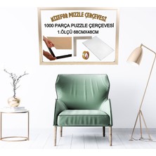 mixefor 1000 Parça Puzzle Çerçevesi  Ön Yüzey Kırılmaz Pleksi Renk Platin Gümüş-Çerçeve GENIŞLIĞI30MM