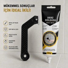 Eren Hançerli Global Derz Dolgusu Hazır Derz Tamir Dolgusu 380 gr + Derz Kazıma Aparatı Seti Beyaz Fayans Derz Yenileme Kiti