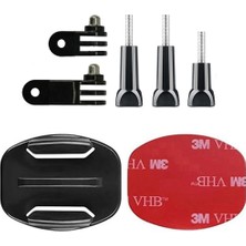 Gplus BS07YV 7 Parça Flat Zemin Düz Yüzey Vidalı 3 Yollu Aksiyon Kamera Uyumlu 3m Yapışkanlı Motor Kask Bağlantı Seti