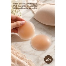 Yenilig 4 Adet Göğüs Ucu Kapatıcı – %100 Silikon Şeffaf Nipple Pad, Yapışkan Göğüs Ucu Silikonu Dekolte Mayo Için