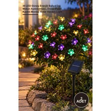 Yenilig 2 Adet Solar Çiçekli Rgb Dekorasyon Lambası – 30 LED Güneş Enerjili Bahçe Dış Mekan Aydınlatması, Döner Panel, Kazıklı Montaj, Solar Garden Light