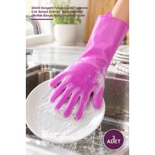 Yenilig 3 Adet Bulaşık Yıkama Eldiveni – Sihirli Süngerli Fırçalı Lastik Tasarımlı Çok Amaçlı Eldiven, Isıya Dayanıklı (Mutfak Banyo Araç) Cleaning Glove