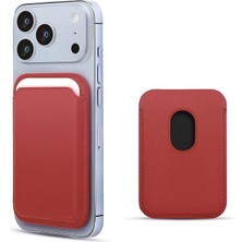 Microsonic Apple iPhone 18 Pro Max Leather Wallet Magsafe Kırmızı