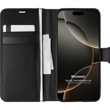 Microsonic Apple iPhone 18 Pro Max Kılıf Delux Leather Wallet Siyah