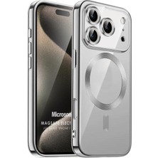 Microsonic Apple iPhone 18 Pro Max Kılıf Magsafe Luxury Electroplate Gümüş