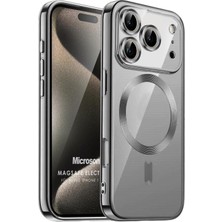 Microsonic Apple iPhone 18 Pro Max Kılıf Magsafe Luxury Electroplate Koyu Gri