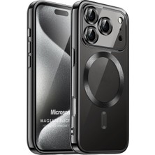 Microsonic Apple iPhone 18 Pro Kılıf Magsafe Luxury Electroplate Siyah
