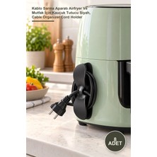 Yenilig 8 Adet Çok Amaçlı Kablo Düzenleyici – Kablo Sarma Aparatı Airfryer ve Mutfak Için Kauçuk Tutucu Siyah, Cable Organizer Cord Holder