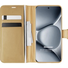 Microsonic Xiaomi Poco M8 Pro Kılıf Delux Leather Wallet Gold