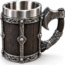 sbodurhome Viking Balta Kulplu 3D Paslanmaz Çelik Kupa Bardak ALK6263