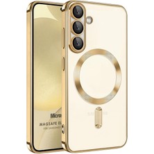 Microsonic Samsung Galaxy A27 Kılıf Magsafe Luxury Electroplate Gold
