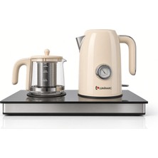 Luminarc Krem Çay Makinesi & Kettle 1.7 L – 1 L Demlik, Sıcaklık Ayarlı, Dokunmatik LED Ekran, Strıx