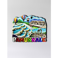 Mundy Pamukkale Polyester Kabartmalı Magnet  7x5,5 cm Şehir Magneti Dekoratif Hediyelik Buzdolabı Süsü (KOD:1856)