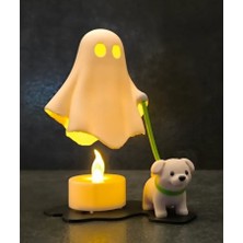 Rain Craft 3D Sevimli Hayalet ve Köpeği - 3D Yazıcı Tasarımı Dekoratif LED Mumluk