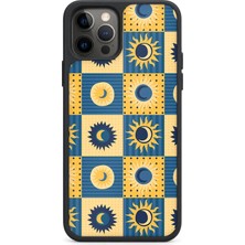 BG AKSESUAR iPhone 12 Pro Uyumlu Güneşay Desenli Kamera Korumalı Darbelere Dayanıklı Kılıf