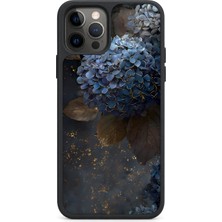 BG AKSESUAR iPhone 12 Pro Uyumlu Hydrangea Desenli Kamera Korumalı Darbelere Dayanıklı Kılıf