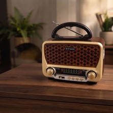 Tbl Dekor Nostalji Müzik Kutusu - Solar Panelli - Şarjlı - Aux Girişi - LED Fener - Bluetooth