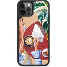 BG AKSESUAR iPhone 12 Pro Uyumlu Bitki Desenli Kamera Korumalı Darbelere Dayanıklı Kılıf