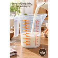 Yenilig 1 Adet Özel Ölçü Kabı – Sağlığa Dost Plastik Ölçüm Kabı, Sıvı ve Kuru Malzemeler Için 1 Litre Measuring Cup