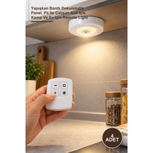 Yenilig 4 Adet Uzaktan Kumandalı Yapışkanlı 3'lü LED Spot Lamba – Yapışkan Bantlı Dokunmatik Panel, Pil Ile Çalışan Acil Işık, Kamp ve Ev Için Remote Light