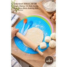 Yenilig 3 Adet Silikon Yapışmaz Hamur Matı – Gıda Sınıfı Silikon, 30 cm Çaplı, Hamur ve Kek Açma Matı, Non-Stick Baking Mat