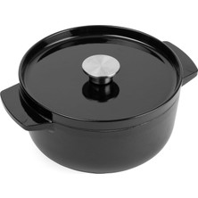 Kitchenaid Cast Iron 22 Cm/3,3 L Kapaklı Güveç Tenceresi, Yüksek Kaliteli, Sağlam ve Uzun Ömürlü, Kızartma, Kızartma, Pas Içermeyen Emaye Iç Kısım, Indüksiyon, Ergonomik Sap, 260°C'YE Kadar Fırına