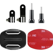 Gplus BS06Y 6 Parça Flat Zemin Düz Yüzey 3 Yollu Aksiyon Kamera Uyumlu 3m Yapışkan Motor Kask Bağlantı Seti