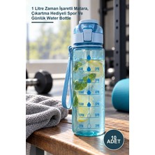 Yenilig 10 Adet Motivasyon Su Matarası – 1 Litre Zaman Işaretli Matara, Çıkartma Hediyeli Spor ve Günlük Water Bottle